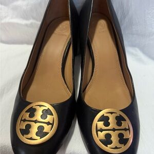 Tory Burch Black Chelsea with Gold Emblem
